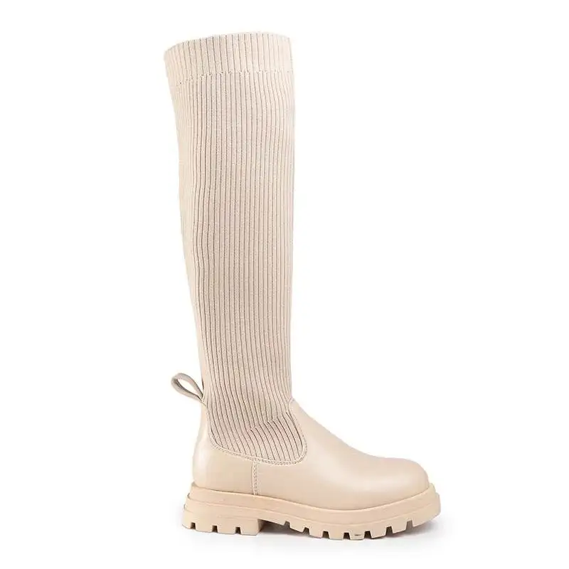 2022 Autumn Kids Neon Items Long Boots Knitted Boots Elastic Socks High