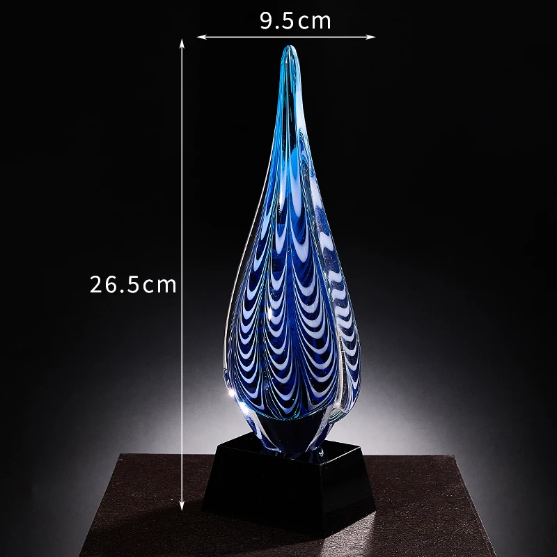 crystal crafts coloured glaze glass trophy award custom K9 business trophy awards Sports Trophies Awards with gift box