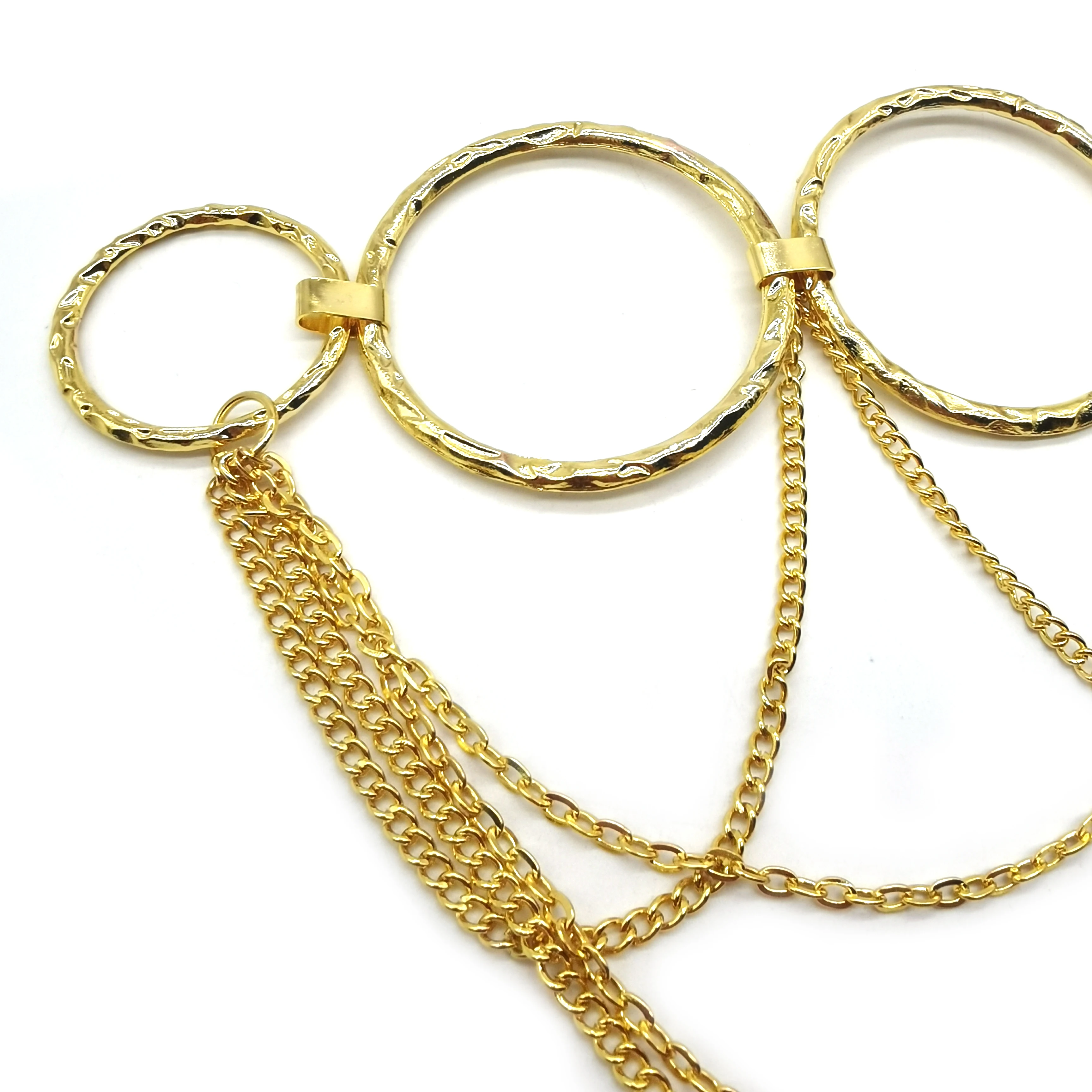 Anillos circulares de Metal dorado al por mayor, conector de