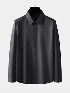 Men's Plus Size Long-Sleeve Shirt White Non-Iron Business Casual Formal