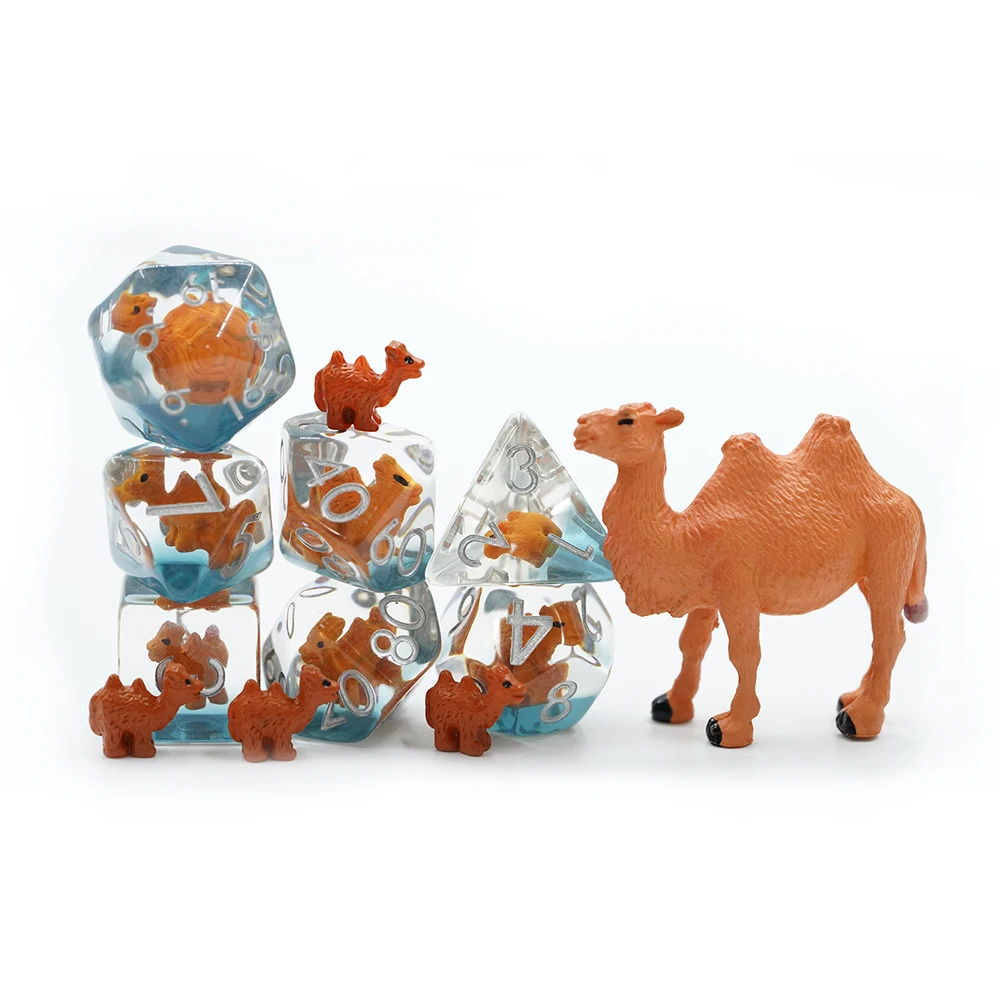 Yushun Dnd Bulk Polyhedral Dice D4-D20 Camel Styles Resin