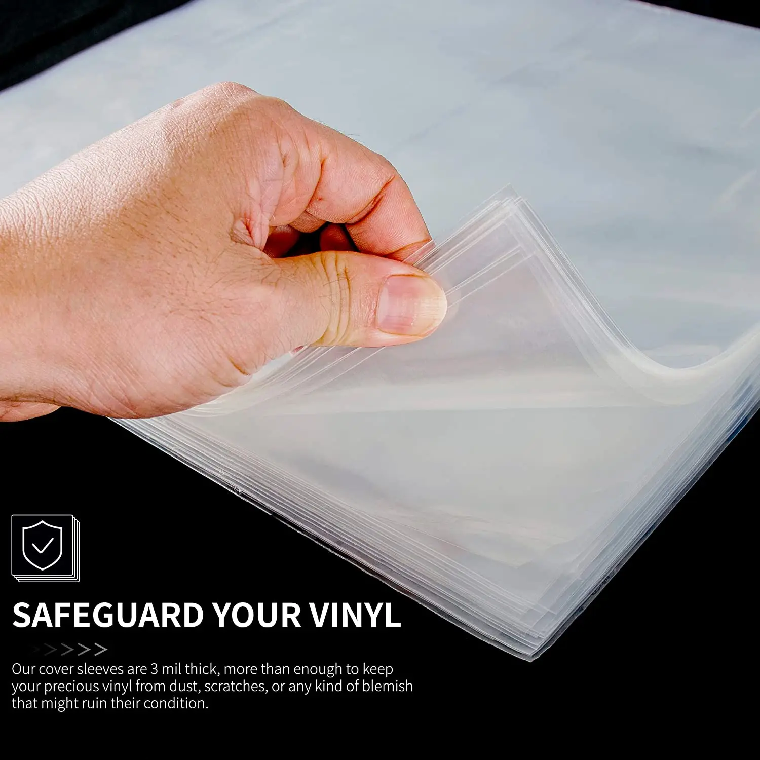 Sacs en plastique OPP pour disque vinyle, manchons antistatiques, intérieur  extérieur, couvercle transparent en plastique, 100