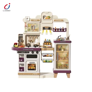 Chengji Kitchen Toy Set Oem Spray Barbecue Effluent Sound Light Music Box Water Dispenser Toy Kitchen Set with Cheap Price