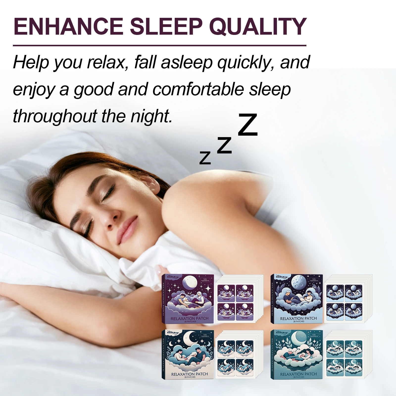 Nouveautés Patch de nuit de relaxation pour un sommeil de qualité Quatre couleurs Patch relaxant apaisant Produits pour améliorer le sommeil 28 pièces