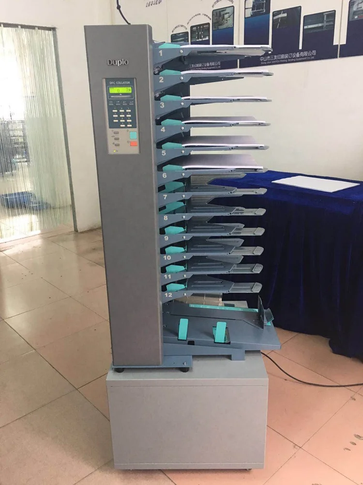 Guangzhou Duplo 12 лотков цифровой бумажный коллатор Авто A4 с сенсорным экраном сортировочная машина буклет складной коллазатор