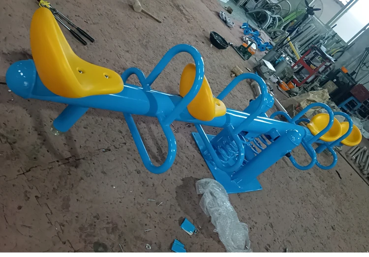 High Quality Classic 4 Seater Kids Metal Seesaw Customized Outdoor Playground Equipment Plastic Seesaw
