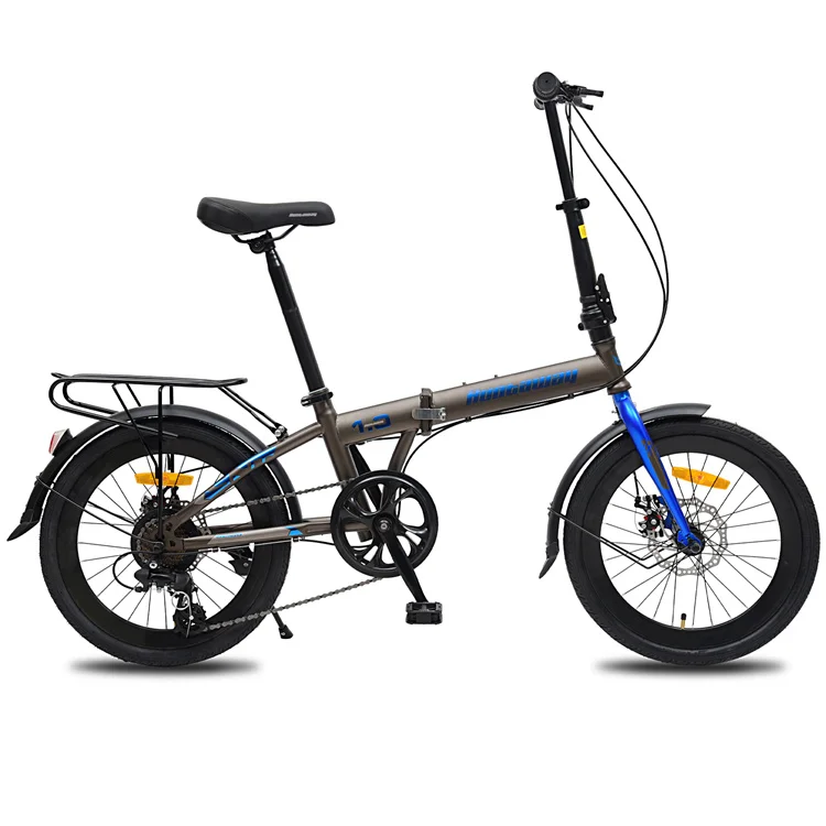 JOYKIE Cheap Affordable 7 Speed Hybrid 20 Inch Folding Bike Bicycle for Adults Ladies Men
