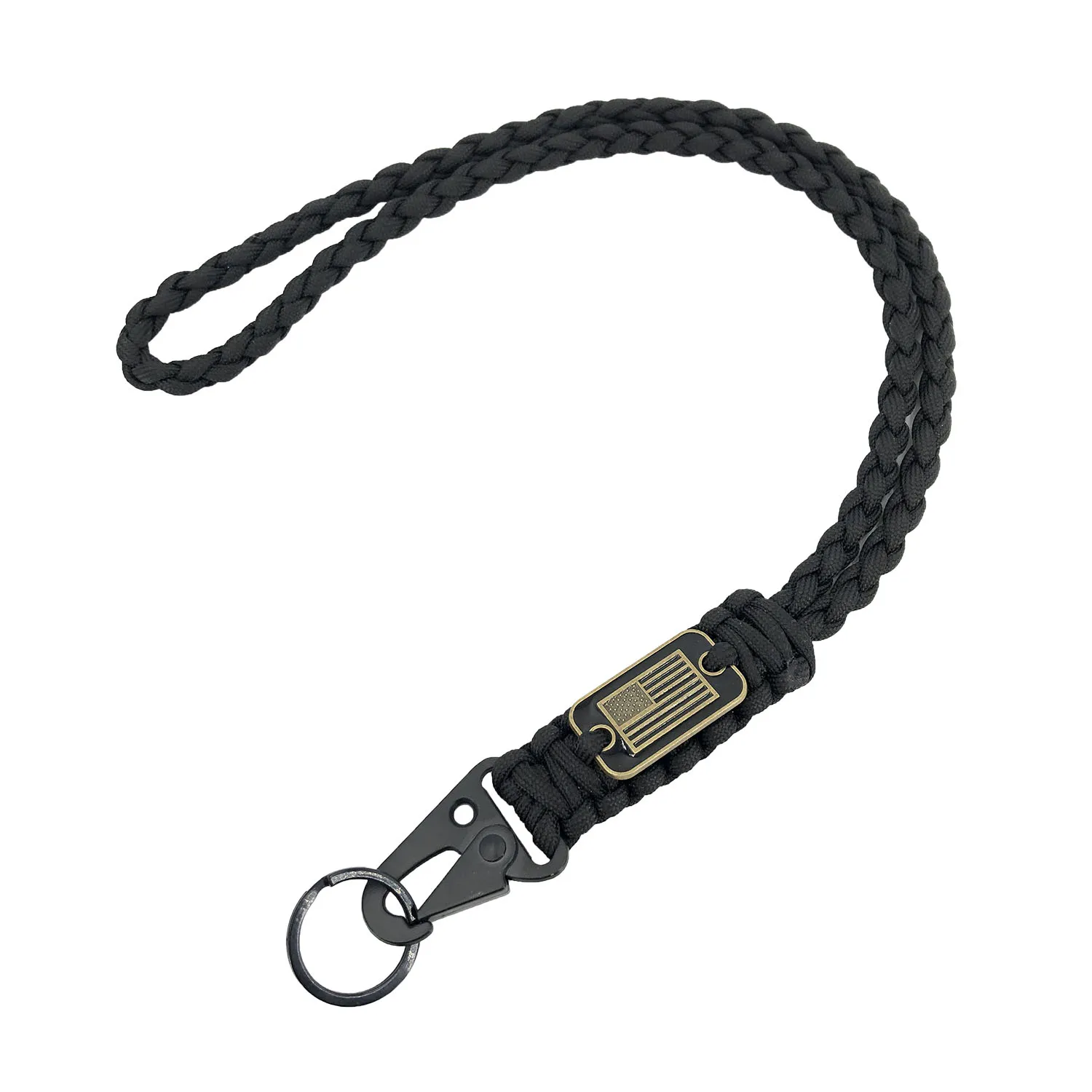 Factory Direct Sale Handmade Custom Flag Paracord Lanyard Paracord Keychain