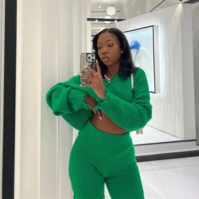 Suéter de manga larga con cremallera para mujer, pantalones cortos