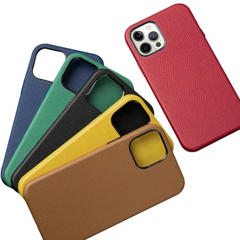 Custom Luxury Shockproof PU Leather Mobile Cell phone Case Back for Apple IPHONE Leather Case 11 12 13 min Pro Max magsafes