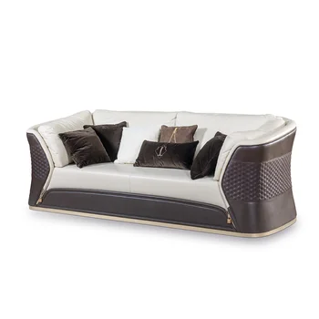 Italian sofa set  leather modern light luxury sectional sofa set living room