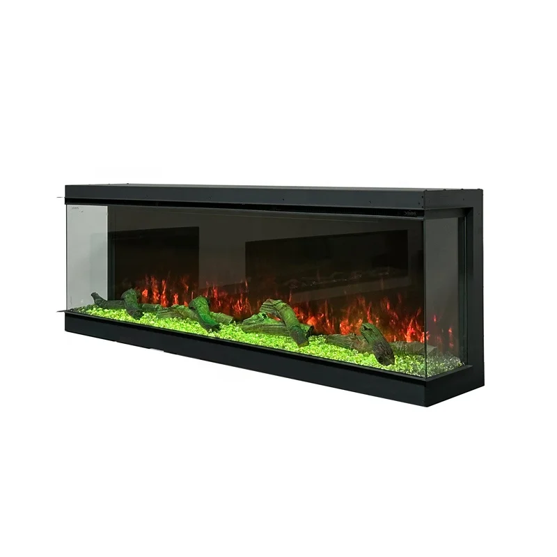 3-Sided Electric Wall Mounted Fireplace with Remote Control