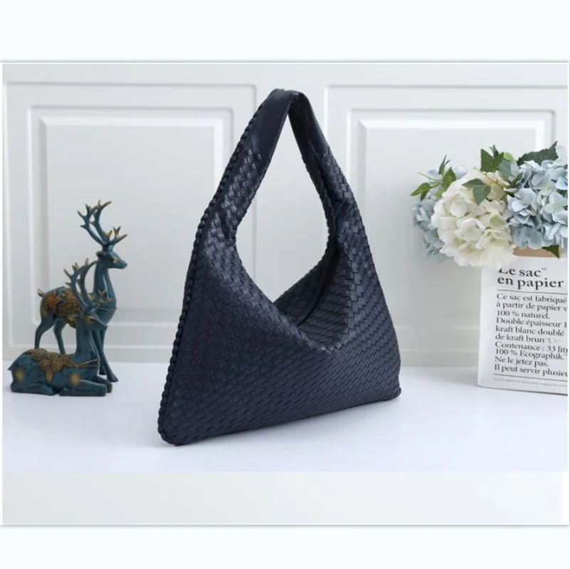 Fashion Soft Weave Braided Ladies Handbags Women Hobo Bag  PU Leather Shoulder Bags