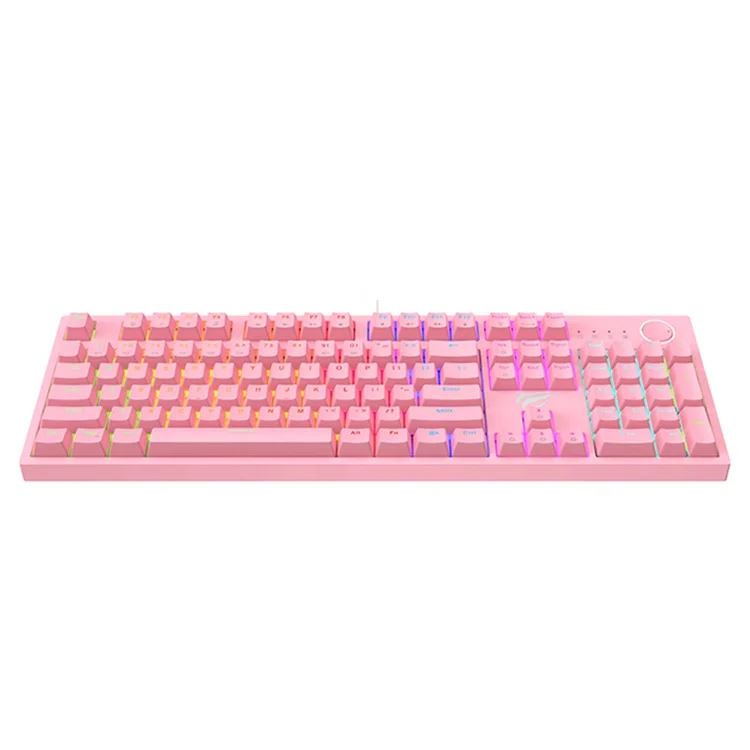 Havit KB871L Custom Logo Home Office 104Keys Keyboard Lightup Colourful Led Rgb Gamer Gaming Mechanical Keyboard