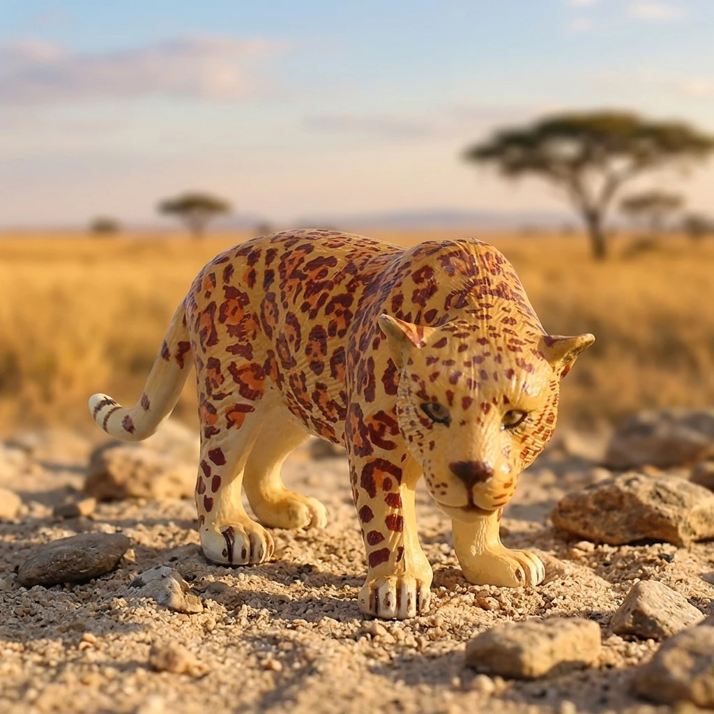 Big Cat Series - Realistic Wild Animal Toy Plastic Leopard Figure