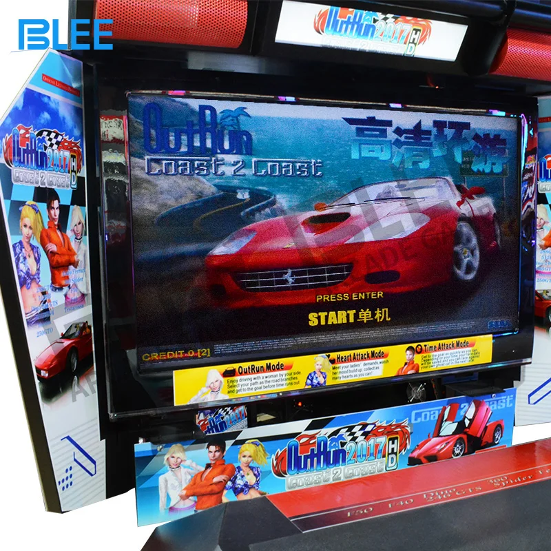 Factory Coin Operated  Arcade Car Full Motion Simulator 4d Driving Game Machine Cockpit Outrun 32 Car Sim Racing Games Simulator