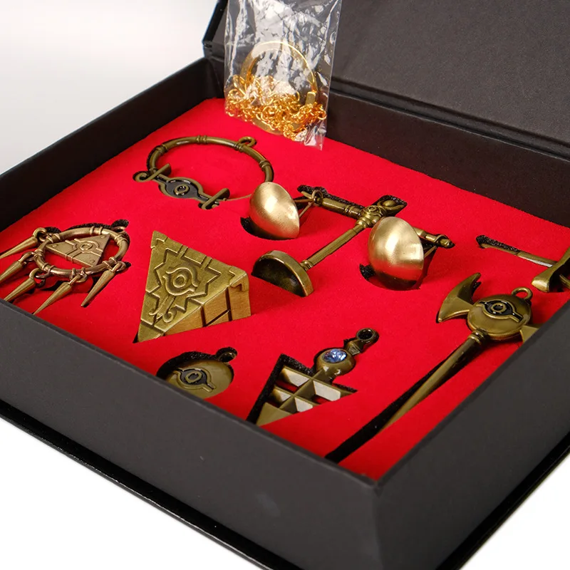 Anime Yu Gi Oh Keychain Millennium Building Block Artifact Necklace Set