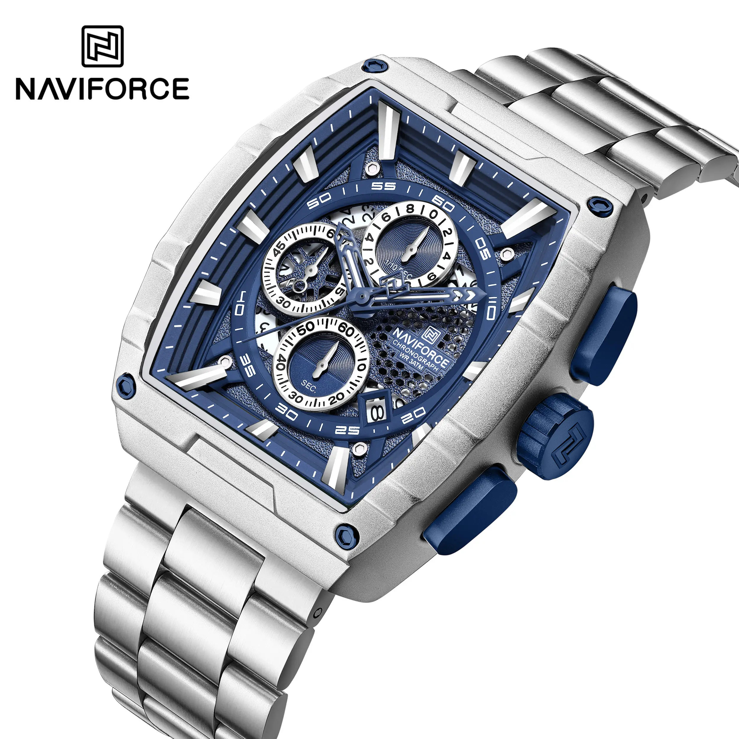 Naviforce NF8066 Luxury Quartz Chronograph Watch for Men, Stylish