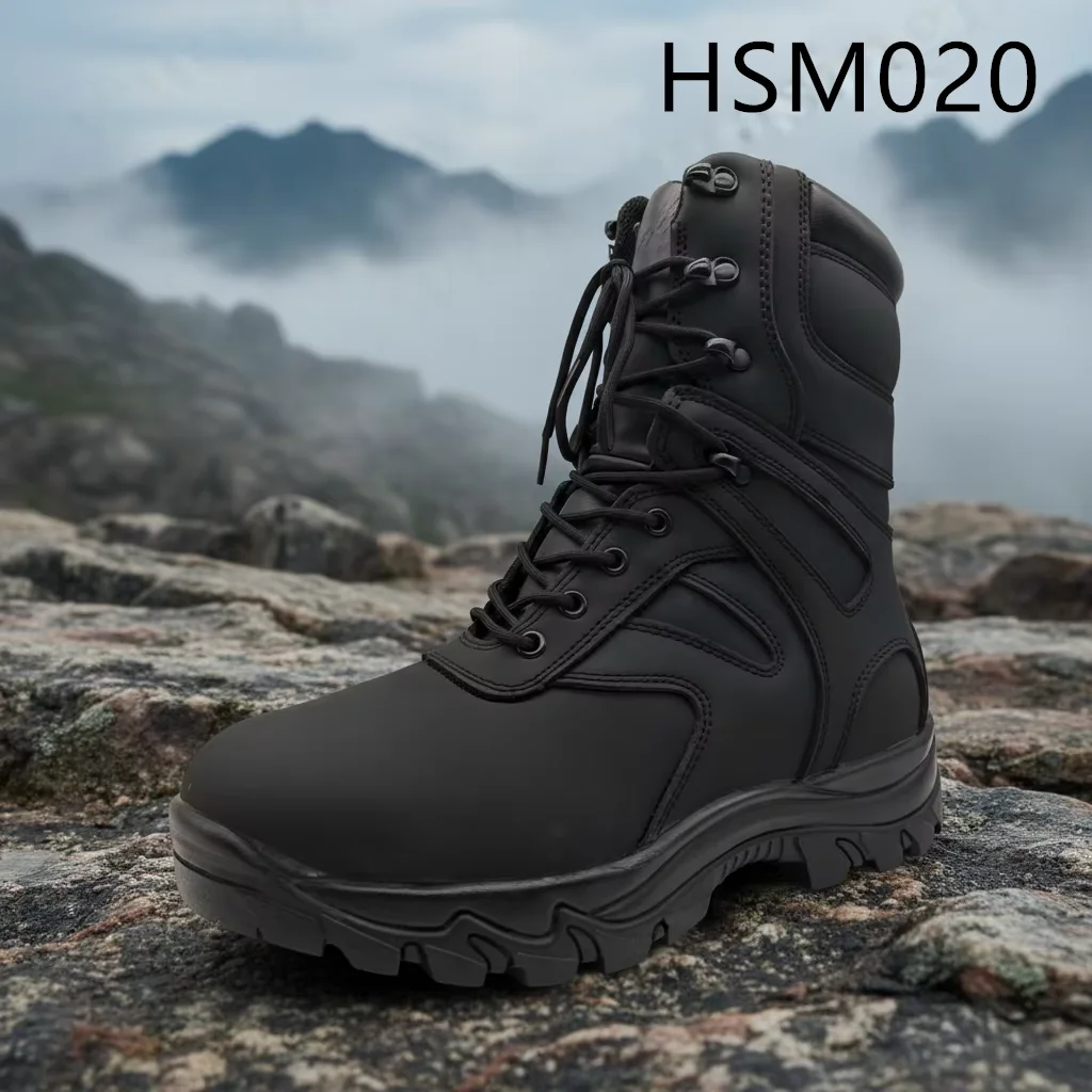 LXG,Mountainous Area Quick Resilience PU+rubber Sole Hiking Boots Best Quality Nubuck Leather Professional Combat Boots HSM020