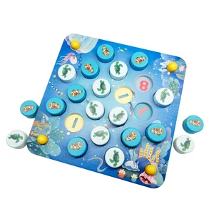 Toddler Toys Modern Wooden Ocean Themed Memory Game for Unisex Kids 3-Year-Old Multifunctional Induction Educational Toy