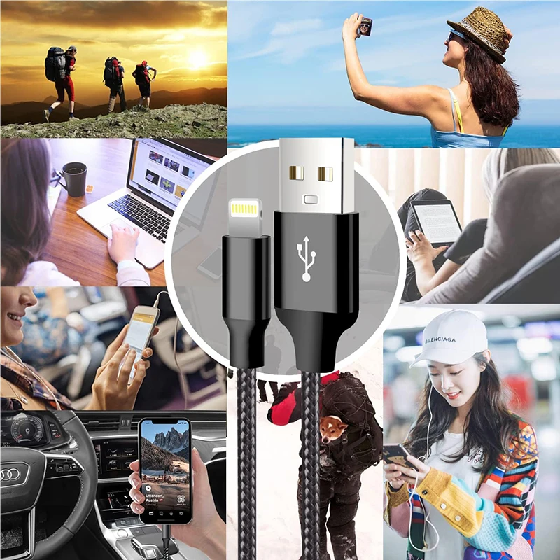 Apple High Speed Usb Charging Iphone Lightning Cable With Nylon Braid