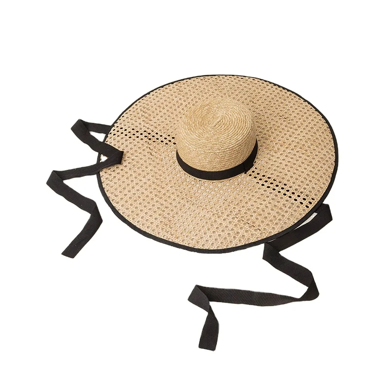 straw hat with under brim design