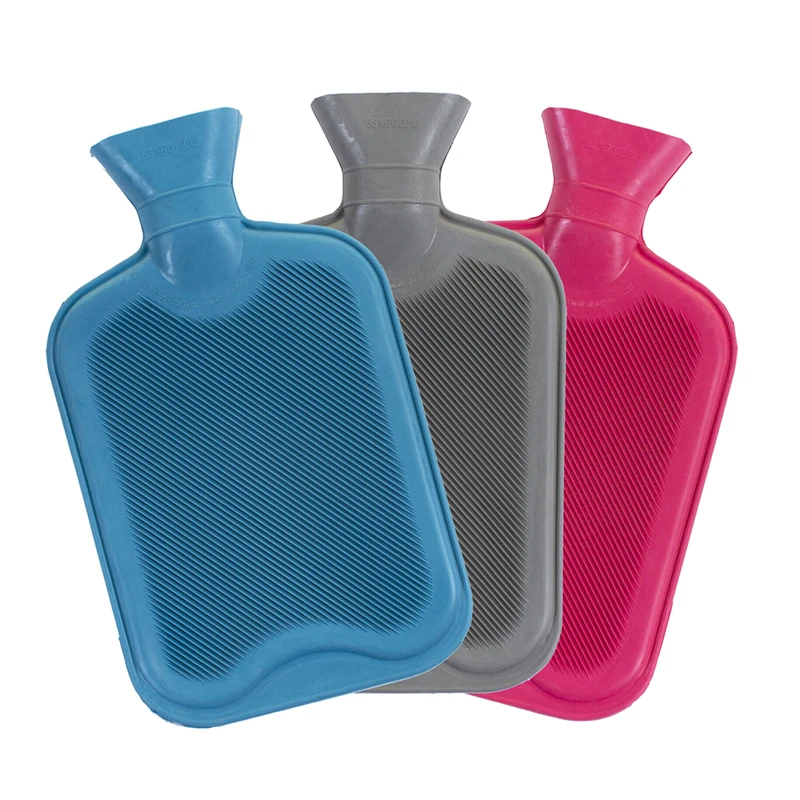 100% Rubber Hot Water Bottle with Fleece Holder