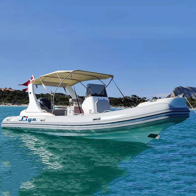 Liya CE Certificate  Hypalon PVC 22ft RIB Inflatable Boat Inflatable Fishing Rowing Boats