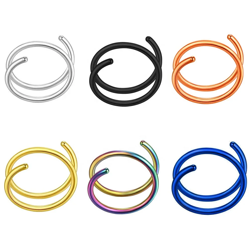 Stainless Steel Nose Ring Hoop Amazon 20G Double Hoop Nose Ring