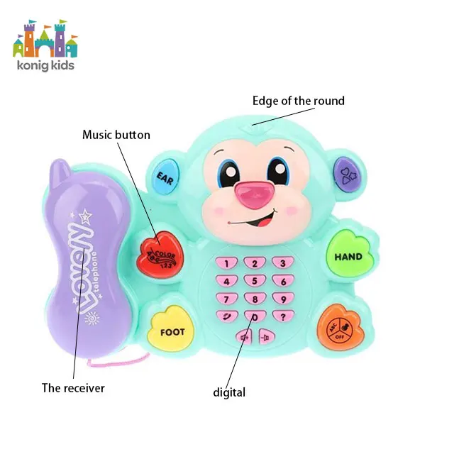 Konig Kids Plastic Musical Telephone Educational Toy for 0-6 Months Babies