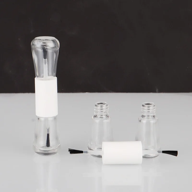 Embalagem de vidro em gel vazio de 5ml com formato exclusivo, frasco de esmalte com tampa de pincel