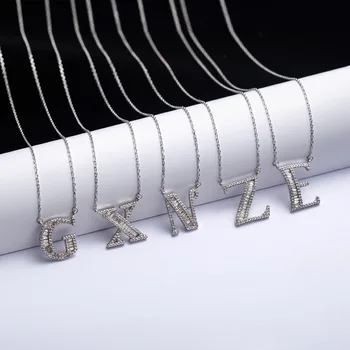 2021 Fashion Diamond Last Name English Letter 925 Sterling Silver jewelry necklaces for men and women