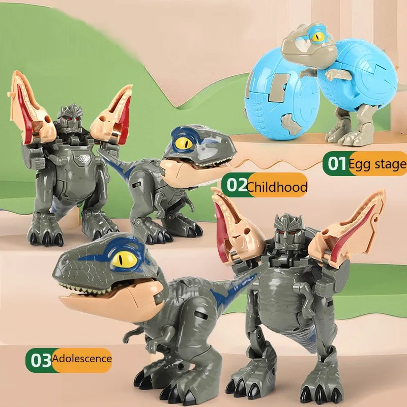 Deformed Dinosaur Toys Dinosaur Egg Growth Form T-Rex Robot Mecha Model Set  Educational Toys for Kids