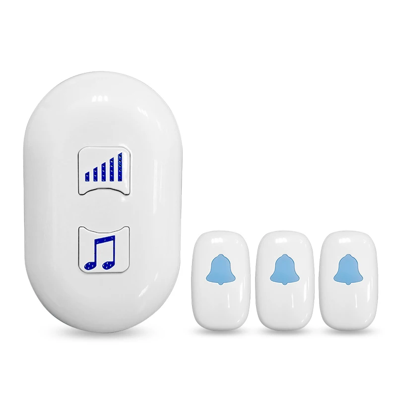Innovative China Wireless Doorbell Battery Operated Button with Customized Sound US EU UK Plug Receiver Home Security Door Bells