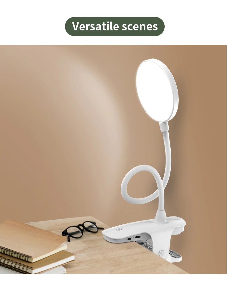 Cold light minimalist led reading desk lamp bedroom desk lamp desktop study creative clip small table lamp