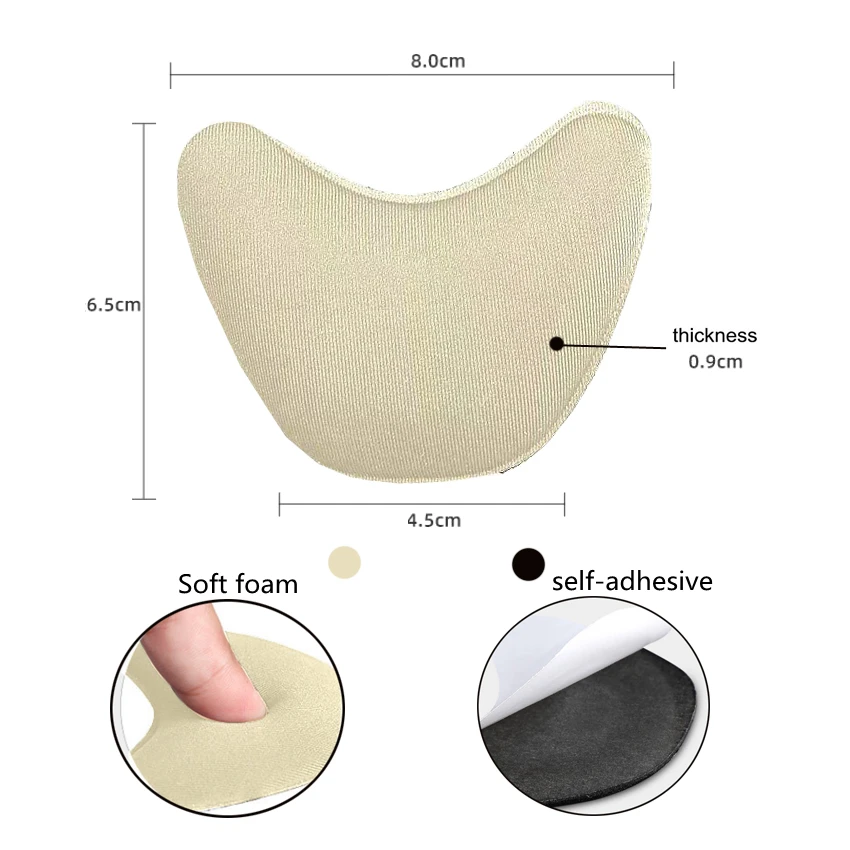 ZDNT 6 Paia Cuscinetti Per Cuscino Per Tacco,Riempitivi Scarpe Inserti Per Dita Dei Piedi, Solette Anteriori E Talloni, Inserto Per Prevenire Troppo Grandi Scarpe Alleviare Il Dolore - Foto 2
