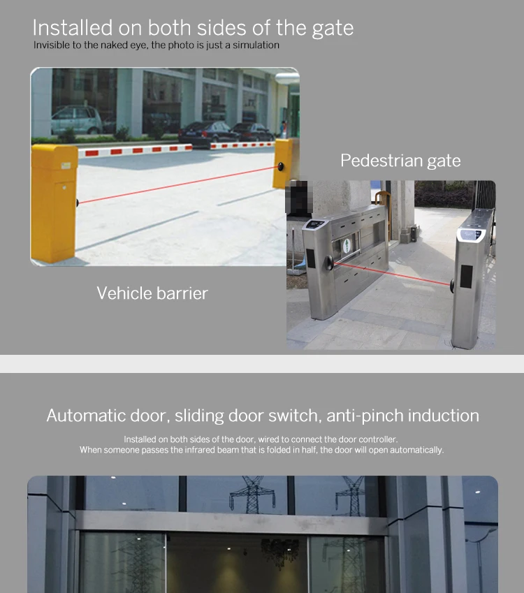 BS20 Infrared Security Single Beam Sensor With Alarm System Wireless Outdoor 1 Beam Sensor GSM