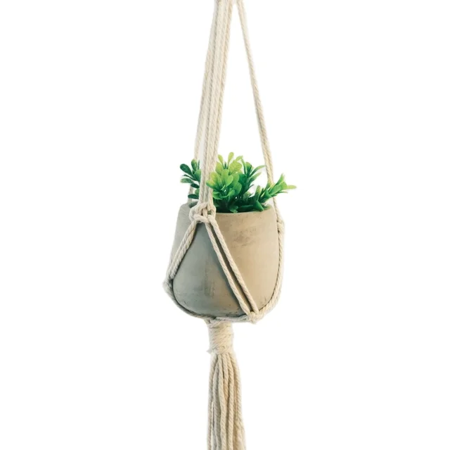 Polyester Macrame Handmade Wall Decor Plant Flower Basket Hanger for Garden and Home Decoration Flower Hanger
