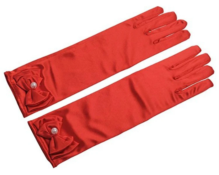 Оптовая продажа, детское танцевальное платье высокого качества, длинные перчатки, детское платье с цветами, цветные перчатки с бантом