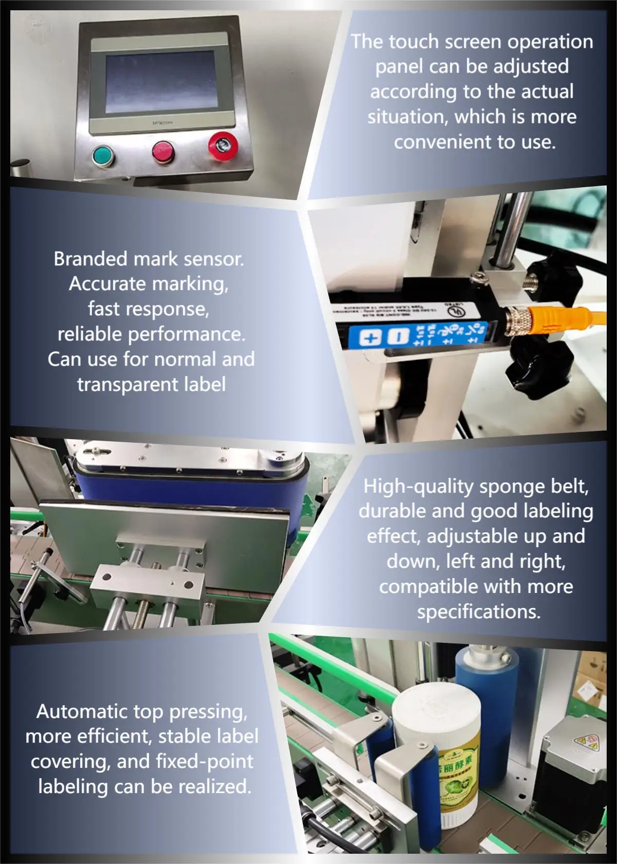 TB Series Automatic Round Bottle Labeling Machine Label Applicator Food Can Vertical Roll Bottle Sticker Bottles Packaging Type details