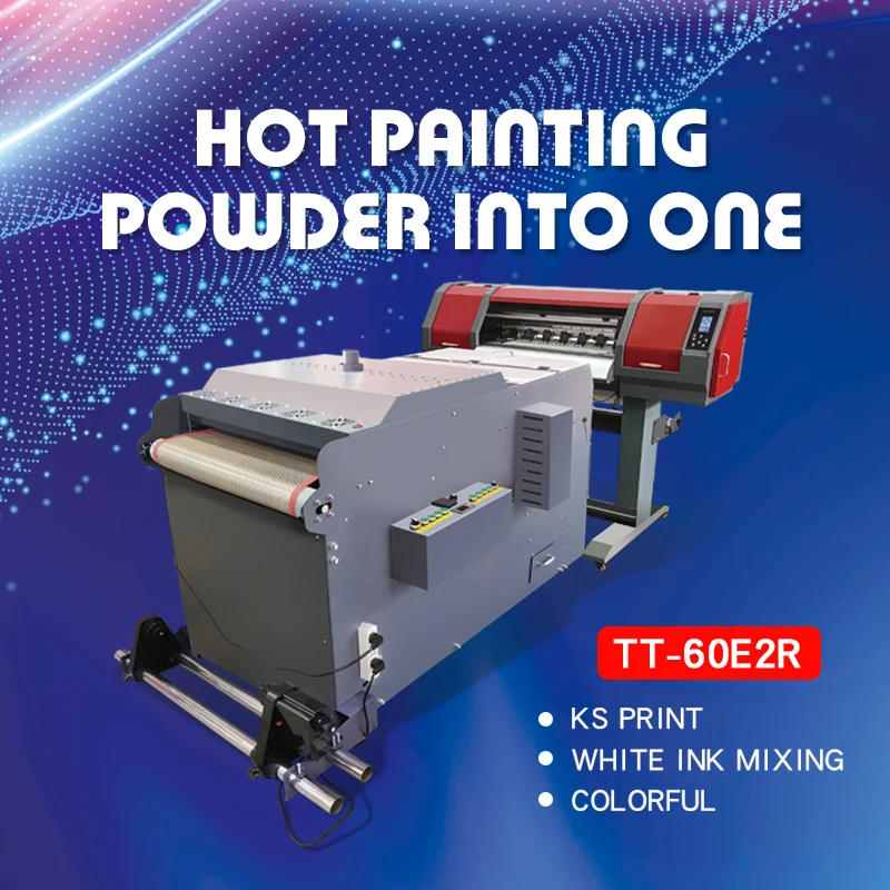 TT-60E2-R DTF Direct to Film Printer with Powder Shake Machine for