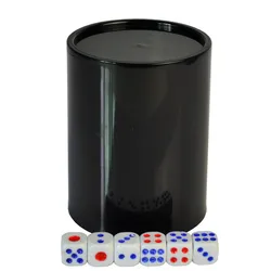 Пластиковый прочный стаканчик для игральных костей с защитой от падения с 6 белыми кубиками #13, стаканчик для игральных костей Техасского холдема