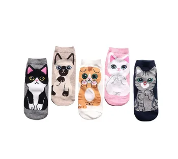 Custom Environmentally Friendly Jacquard Fashionable Cotton Cat Socks