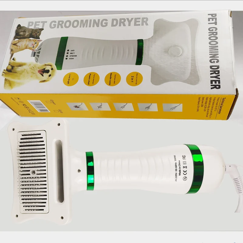 Drop Shipping 2 In 1 Pet Grooming Hair Dryer Brush Comb With Slicker