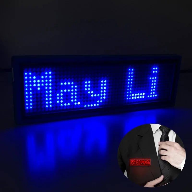 Mini Led Running Message Display Magnetic Led Name Pin Badge Moving ...