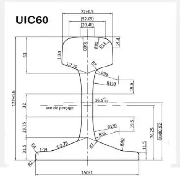 Steel Rail Uic60 Heavy Rail With Competitive Price