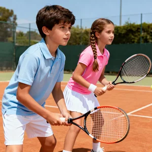 Custom Embroidery logo Classic Four-Way Stretch Breathable Junior Tennis Outfit Top Easy Move Shorts Junior Tennis Outfit