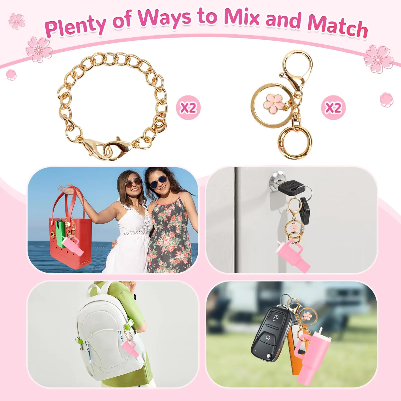 Mini Tumbler Keychains - Stanley Cup Compatible Charm Accessories For Backpacks, Bags & Purses - 3.94 Inch Tall