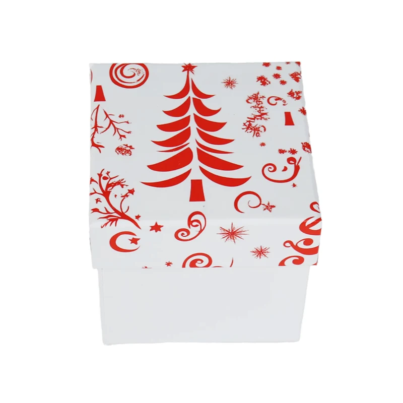 Christmas Gift Box with UV Embossing Multiple Sizes Cardboard Paper Craft Jewelry Photos Food Wigs Packaging Recycled Materials