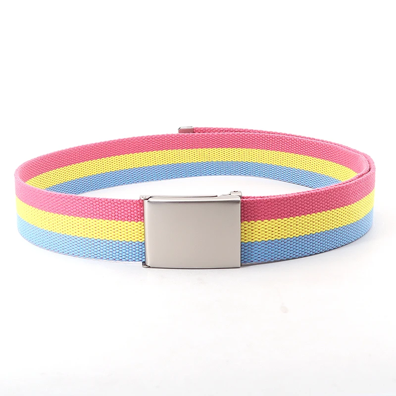 3829 Two Tone Striped Metal Buckle Nylon Quick Release Colorful Belt Key Ilfuturo Two Tone Striped Nylon Metal Buckle Quick Release  main image 4